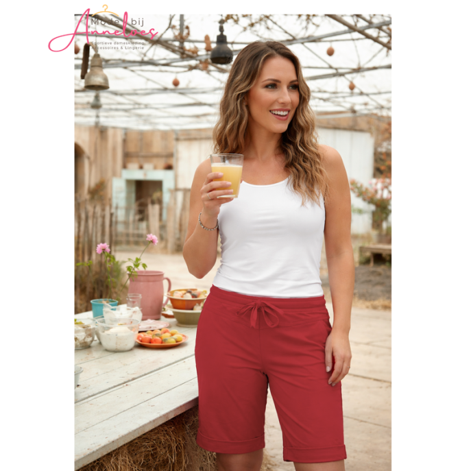 Enjoy Korte broek travel 870716  donker Rood